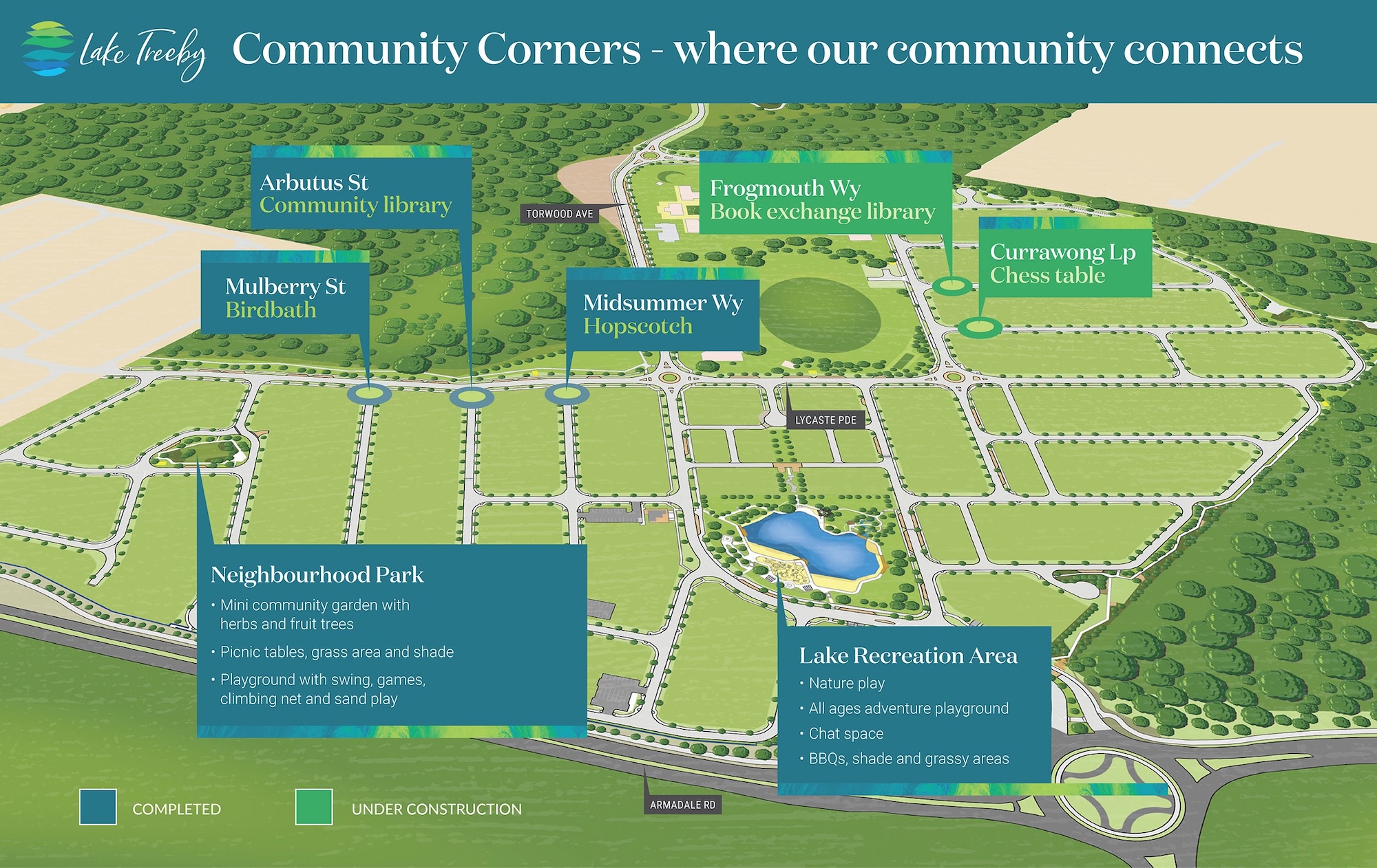 Lake Treeby Community Corner Parks Map