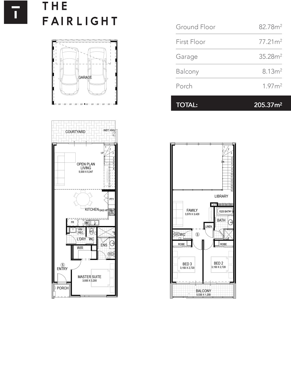 Lake Treeby Fairlight Terrace Houses floorplan 1000x666