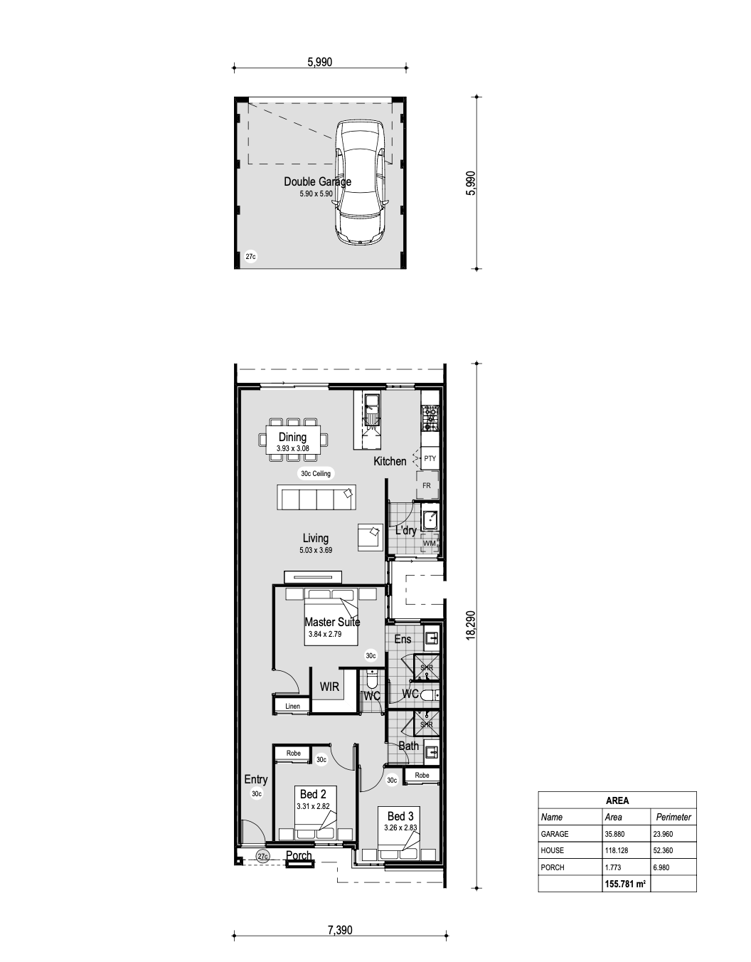 redink homes lake treeby estate house and land package Redink Rl75 Floorplan