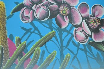 lake treeby public art brenton see mural pink flowers detail