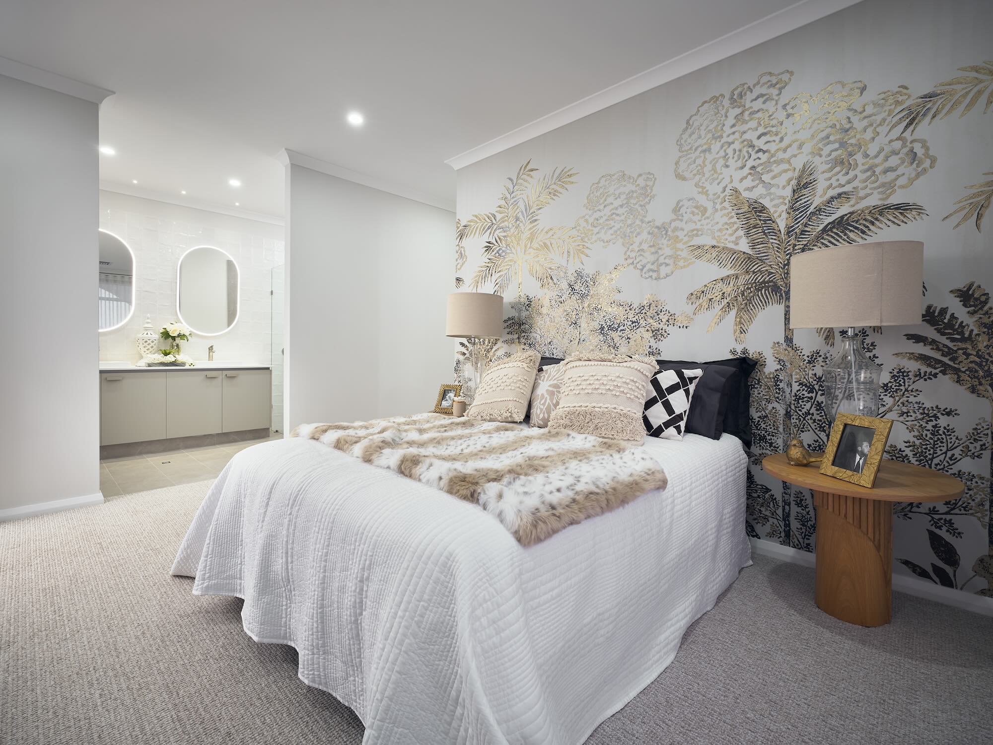 Lake Treeby display village affordable living display home the villa master bedroom