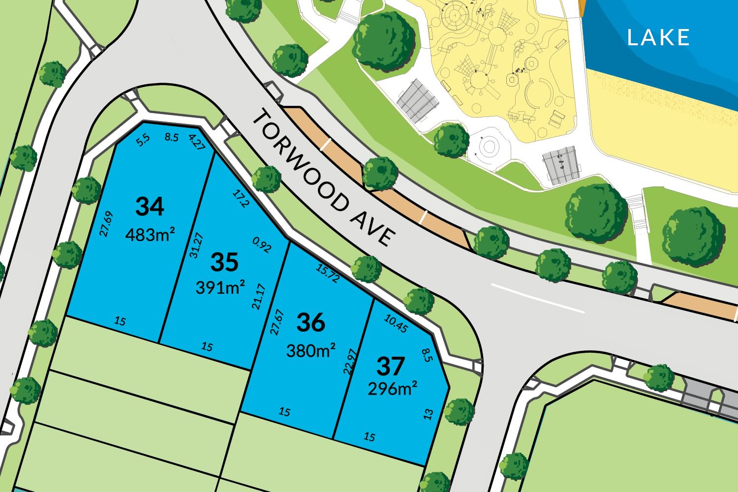 Lake treeby land auction 4 lots sales plan