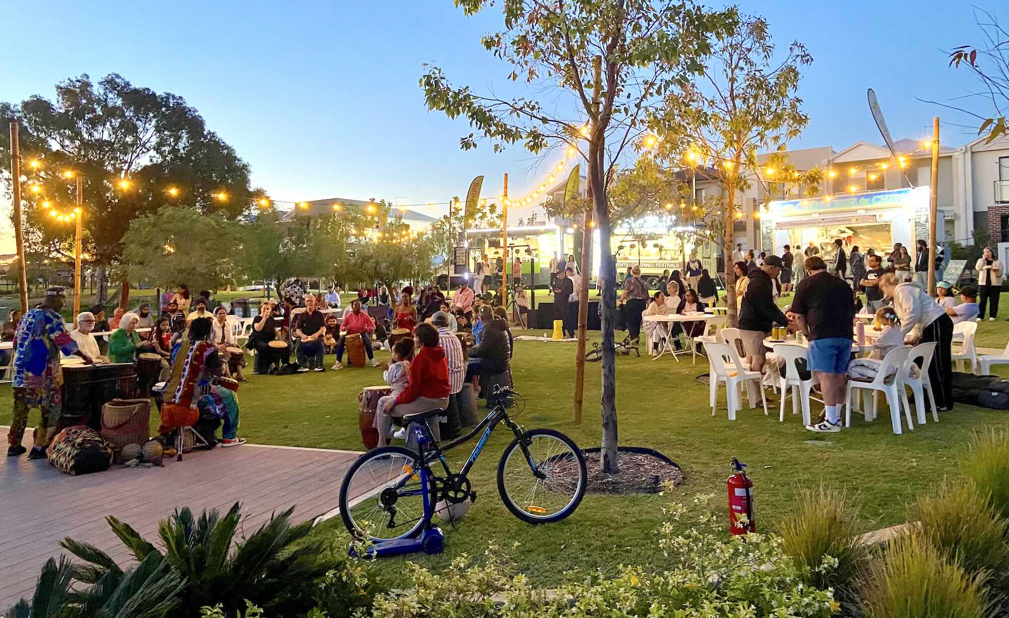 lake treeby harmony at the lake multicultural community event Night Drumming