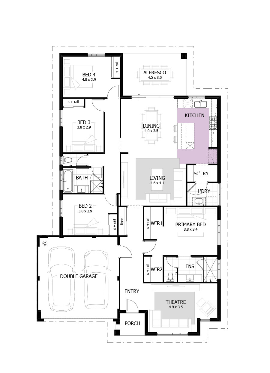 lake treeby house and land packages CEL_Floorplan_2025_Jurien-225-Alternative-Kitchen-Brochure